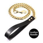 19mm Stainless Steel Golden Pet Dog Titanium Steel Leash - Image 2
