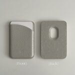 Original Cream Grey Leather Card Bag - Image 4