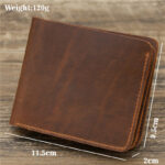 Men Crazy Horse Leather Money Card Bag Leather Wallet - Image 3