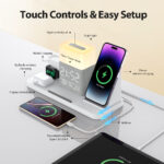 6-in-1 Wireless Charging Set Touch Night Light Mobile Phone Bluetooth Synchronization Time - Image 4