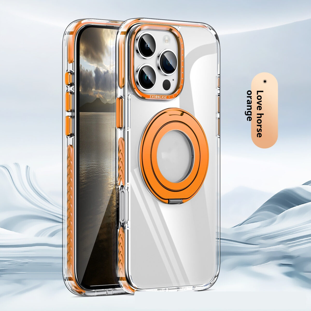 Phone Case Transparent 360 Magnetic Rotating Bracket Drop-resistant - Image 6