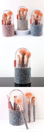 Light Luxury Diamond-embedded Makeup Brush Set 8 High-end Makeup Brushes Suit - Image 10