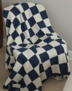 Checkerboard Lamb Fleece Casual Sofa Blanket - Image 3