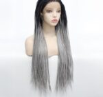 Grey Triple Strand Dirty Braided Headgear - Image 3