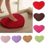 Heart-shaped Silk Wool Bedroom Love Floor Mat Bedside Lint-free Cute Heart Shape Carpet - Image 2
