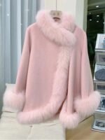 Artificial Fur Mid-length Coat Women's Woolen Cloak - Image 8
