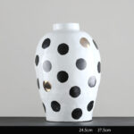 Large Wave Dot Art Big Belly Ceramic Vase Decoration Home - Image 6