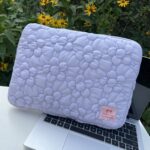 South Korea Embroidered Bubble Cotton Flower Tablet PC Bag1315-inch Notebook Storage Bag - Image 2