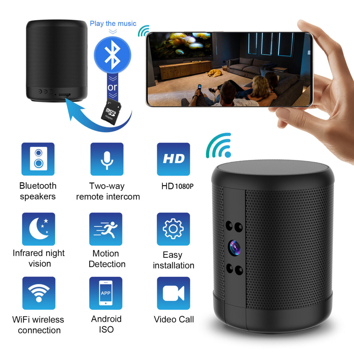 Home Smart Surveillance Camera Dual Voice Conversation HD Plug-in-free - Image 2