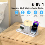6-in-1 Wireless Charging Set Touch Night Light Mobile Phone Bluetooth Synchronization Time - Image 5