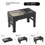 Pet Dining-table Ceramic Stainless Steel Double Bowl Height Adjustable - Image 10