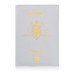 Light Blue PU Leather Card Bag Minimalist Travel Document Protective Case - Image 9