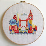 London cross stitch decorative painting