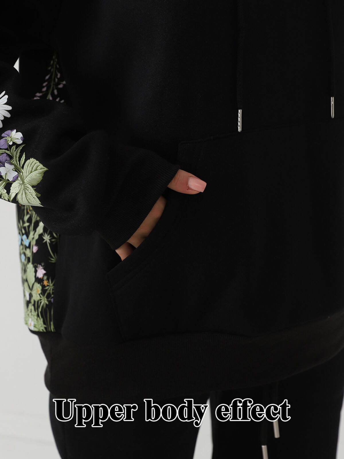 Women's Solid Color Floral Long Sleeved Sweatshirt - Image 10