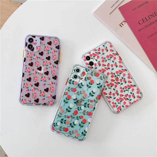 Compatible with Apple , Silicone Soft Phone Case Transparent Anti-drop Two-color