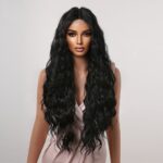 Domestic Silk High Temperature Silk Wig Woman With Long Curly Hair In The Middle - Image 2
