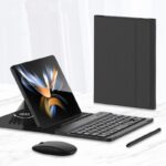 Wireless Keyboard Folding Leather Case Folding Mobile Phone Creative Holder Bluetooth Mouse - Image 5