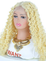Women's Fashion Front Lace Long Curls Wig Chemical Fiber Head Cover - Image 3