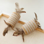 Toy With Cat Feathers Hemp Rope For Scratching Self-grinding Claw Sound Roller For Pets Bite Resistant Toy - Image 4