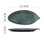 Japanese Fish Creative Leaf Dinner Household Kiln Changed Ceramic Dinner Plate - Image 9
