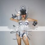 Cyberpunk Performance Suit Luminous Led Silver - Image 4