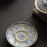 Blue And White Ru Ware San Cai Gaiwan Tea Cup Set - Image 4