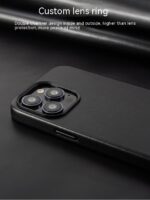 Genuine Leather Full Package Anti Drop Magnetic Suction Minimalist Phone Case - Image 4