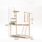 Bird Playground Interactive Platform Stand Pole Solid Wood Frame - Image 3