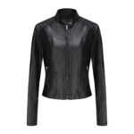 Women's Short Slim-fit Leather Coat