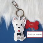 Dreamzoo original West Highland White Terrier Dog Car Key Chain West Highland cowhide dog Zodiac bag Pendant - Image 2