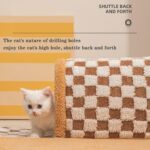 Funny Plush Plaid Cat Tunnel Cat Bed Cat Tunnel Bed With Central Mat Plush Plaid Tunnel Cat Bed Zipper Cat Tunnel For Indoor Cats - Image 7