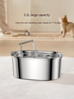 Pet Water Feeder Stainless Steel Antibacterial Water Purification - Image 5