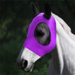 Lycra Horse Fly Mask With Ears Comfort Fit Mesh Trail Pasture Sun UV Protection - Image 9