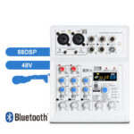 Mancheze4 Mini 4-Channel Sound Card Mixer Bluetooth 88 Effects USB Mixer 4-Channel Recording