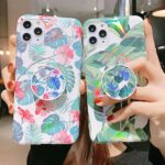 Laser colorful flower language bracket phone case - Image 4