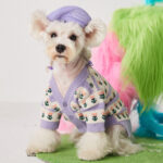 Purple Flower Pet Dog Sweater Cardigan - Image 4