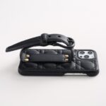 Apple Mobile Phone Case Women's Leather Net Red Wristband Limited Edition Black High-end Luxury New - Image 4