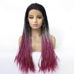 Europe Lady Double Braided Wig Black Fro - Image 3