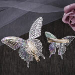New Bridal Hair Accessories Blue Crystal Hair Band Ear Clip Set - Image 4