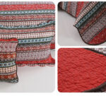 Three piece set of cotton and linen style cotton wash quilt - Image 7