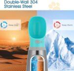 Portable Dog Water Bottle 700ml Stainless Steel Leak Proof Puppy Water Dispenser With Drinking Feeder For Pets Travel Walking Hiking And Outdoor Activities - Image 5