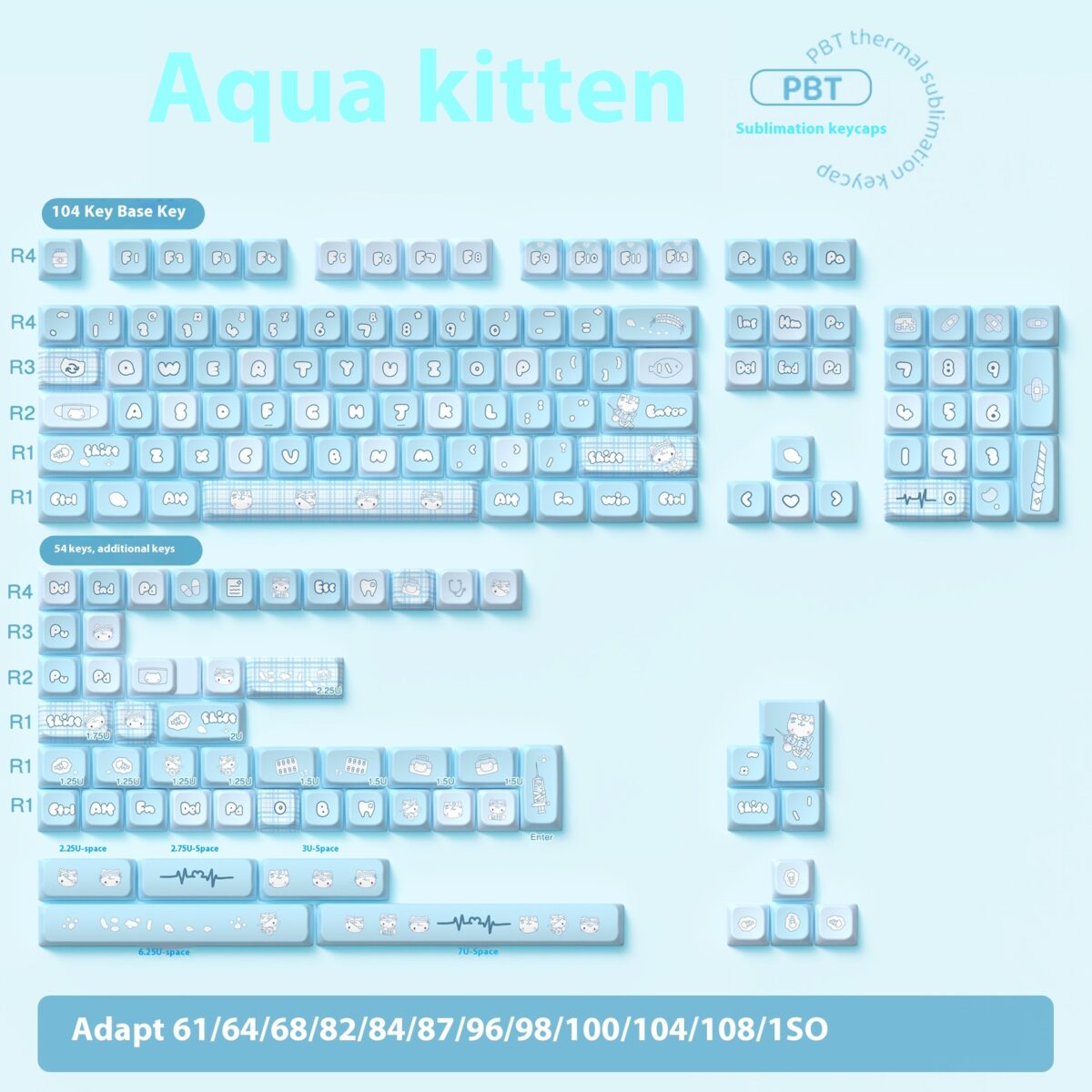 Water Color Kitten Highly Personalized Customized Original Key Cap - Image 7