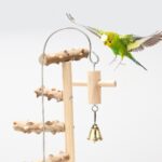 Bird Playground Interactive Platform Stand Pole Solid Wood Frame - Image 4