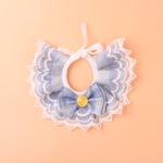Big Bow Lace Edge Collar Plaid Cat Saliva Towel Bib Pet Decoration - Image 2