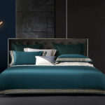 Light Luxury Solid 140 Thread Count Embroidery Solid Four Piece Bedding Set - Image 4