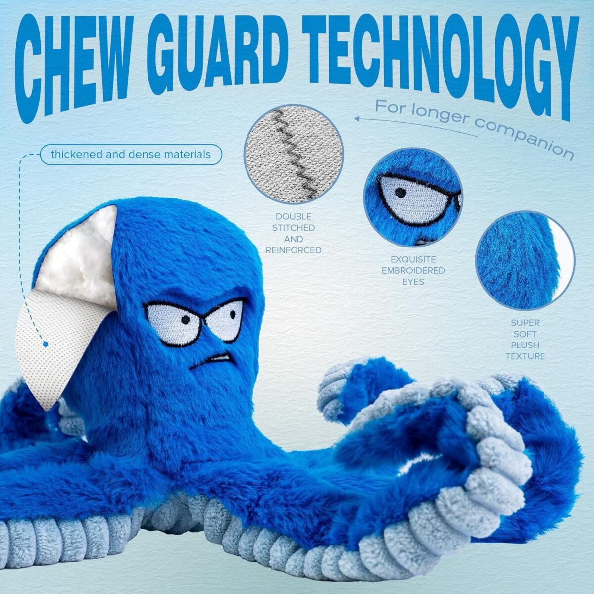 Stuffed Tough Dog Chew Toys Large Dog Toys To Keep Them Busy Interactive Squeaky Toys Tug Of War Crinkle Puppy Dog Toy - Image 4