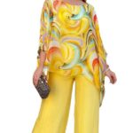 Summer New Colorful Chiffon Suit Casual Round Neck Printed Two-piece Suit - Image 5
