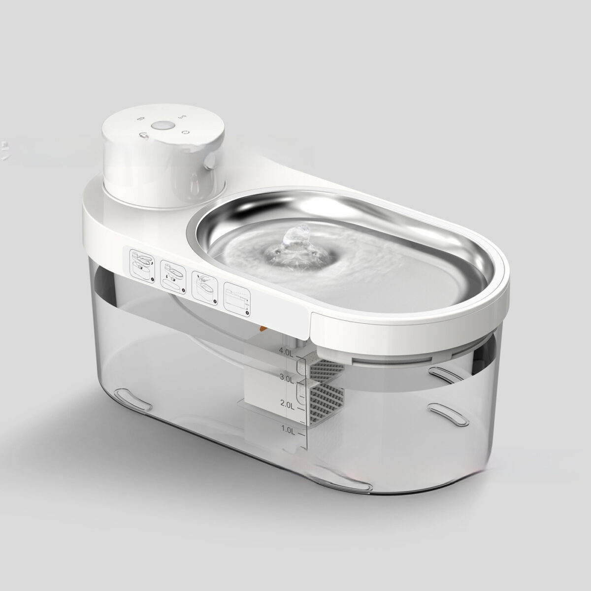 Stainless Steel Pet Water Dispenser Wireless Water And Electricity Separation - Image 2