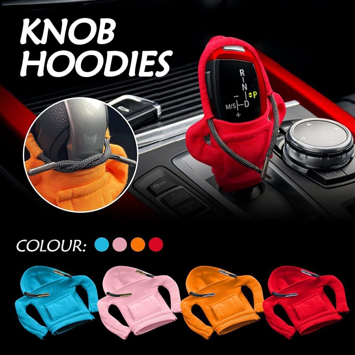 Gear Shift Knob Hoodie Cover Handle Knob Gear Shift Knob Hoodie Cover Manual Or Automatic - Image 1