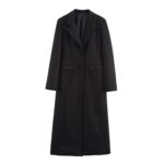 Elegant Slim Lapel Long-sleeved Overcoat Jacket - Image 6